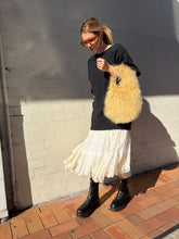 Load image into Gallery viewer, Nowhere Nation - Mongolian Fur Bag - Butter Yellow - S
