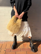 Load image into Gallery viewer, Nowhere Nation - Mongolian Fur Bag - Butter Yellow - S
