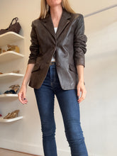 Load image into Gallery viewer, Riva Firenze - Blazer Style Leather Jacket - Chocolate - 52 - nwt

