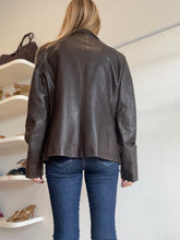Load image into Gallery viewer, Riva Firenze - Blazer Style Leather Jacket - Chocolate - 52 - nwt
