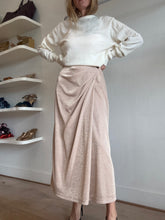 Load image into Gallery viewer, Perri Cutten - Drape front Midi Skirt - Soft Gold - 8 - NWT
