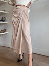 Load image into Gallery viewer, Perri Cutten - Drape front Midi Skirt - Soft Gold - 8 - NWT
