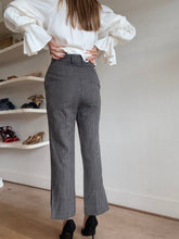 Load image into Gallery viewer, Khaite - Straight Leg Wool Pants - Check  Brown/Navy- 0
