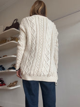 Load image into Gallery viewer, 3.1 Phillip Lim - Wool blend Cable Knit Jumper w Zip sides - Ivory - M
