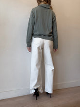 Load image into Gallery viewer, Viktoria &amp; Woods - Cotton/Cashmere Blend LS Collared Sweater - Green - 1
