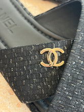 Load image into Gallery viewer, Chanel - Metallic Tweed Slides - Black - 37C
