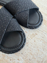 Load image into Gallery viewer, Chanel - Metallic Tweed Slides - Black - 37C
