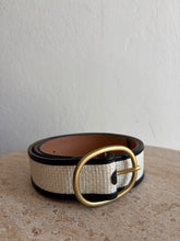 Load image into Gallery viewer, Zimmermann - Raffia Belt - Ivory w Black Trim- M/L
