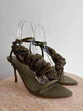Load image into Gallery viewer, Aje - Ela Ruffle Ribbon Heels - Olive  - 40 - RRP$325
