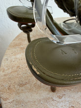 Load image into Gallery viewer, Aje - Ela Ruffle Ribbon Heels - Olive  - 40 - RRP$325

