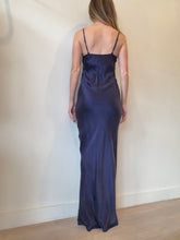 Load image into Gallery viewer, Flannel - Silk Slip Maxi Dress - Navy - 1
