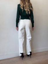 Load image into Gallery viewer, Scanlan Theodore - LS Collared Cardigan w Shoulder Pads  - Green - S

