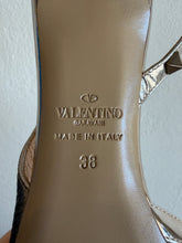 Load image into Gallery viewer, Valentino - Rockstud Slingback Kitten Heel - Metallic - 38 - RRP$1150
