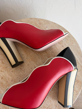 Load image into Gallery viewer, Fendi - Scalloped Edge Open Toe Heels - Red  - 38.5 - RRP$1600

