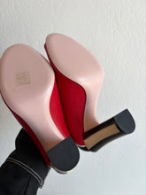 Load image into Gallery viewer, Fendi - Scalloped Edge Open Toe Heels - Red  - 38.5 - RRP$1600
