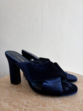 Load image into Gallery viewer, Senso - Velvet Crossover Block Heels - Navy - 40
