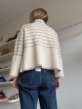 Load image into Gallery viewer, Toteme - Wool Blend High Neck Jumper - Cream/Beige Stripe - XXS
