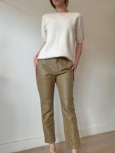 Load image into Gallery viewer, Scanlan Theodore - Leather Pants w Ankle Zip Detail  - Brown - 8

