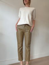 Load image into Gallery viewer, Scanlan Theodore - Leather Pants w Ankle Zip Detail  - Brown - 8
