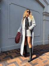 Load image into Gallery viewer, Alex Perry - Wool Blend Double Breasted Coat - Dove Grey - 12 - NWT
