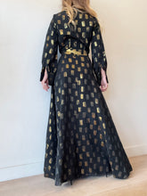 Load image into Gallery viewer, Sarah Lloyd - Angelique Metallic Shirt Maxi Dress - Black - 10 - RRP$899
