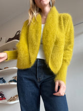 Load image into Gallery viewer, Antalya - Angora Blend Shrug Cardigan - Chartreuse - OS - RRP$569
