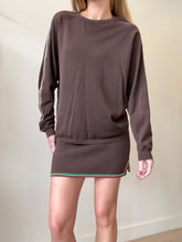 Load image into Gallery viewer, Nagnata - LS knit shirt  - Brown w logo print - S
