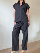 Load image into Gallery viewer, Matteau - Cotton Sleeveless Shirt &amp; Drawstring Pants Set - Black - 2
