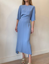 Load image into Gallery viewer, Victoria Beckham - Folded Capped Sleeve Midi Dress - Blue - 12
