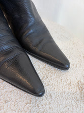 Load image into Gallery viewer, Fendi - Pointed Knee High Boots w Top Stitch - Black Leather- 38.5
