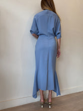 Load image into Gallery viewer, Victoria Beckham - Folded Capped Sleeve Midi Dress - Blue - 12
