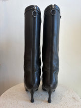 Load image into Gallery viewer, Fendi - Pointed Knee High Boots w Top Stitch - Black Leather- 38.5
