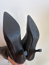 Load image into Gallery viewer, Fendi - Pointed Knee High Boots w Top Stitch - Black Leather- 38.5
