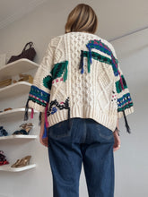 Load image into Gallery viewer, Isabel Marant - Lucky Irish Crewneck 3/4 sleeve  Jumper - Cream/Multi  - 38
