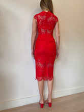 Load image into Gallery viewer, Alexis - Lace Midi Dress - Red - XS
