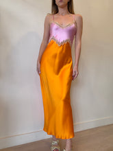 Load image into Gallery viewer, Ginia - Silk Slip Hope Midi dress - Pink/Orange - M
