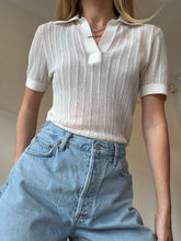 Load image into Gallery viewer, Viktoria &amp; Woods - Wisteria Silk/Cotton Blend Lace Polo  - White - 0 - NWT
