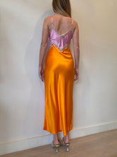 Load image into Gallery viewer, Ginia - Silk Slip Hope Midi dress - Pink/Orange - M
