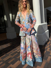 Load image into Gallery viewer, Zimmermann - Illustration Floral Linen/Silk Crystal Embellished Gown  - Blue/Lilac Floral - 1 - RRP$2,750
