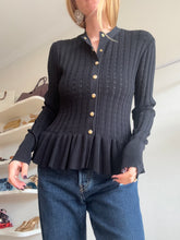 Load image into Gallery viewer, Rebecca Vallance - Foster Cardigan - Black w gold button- M - RRP$299
