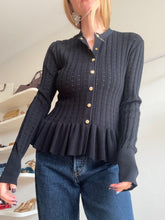 Load image into Gallery viewer, Rebecca Vallance - Foster Cardigan - Black w gold button- M - RRP$299
