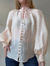 Load image into Gallery viewer, Zimmermann - Rebellion Floral Lace Collar Blouse - Peach - 2 - RRP$1615
