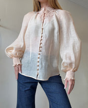 Load image into Gallery viewer, Zimmermann - Rebellion Floral Lace Collar Blouse - Peach - 2 - RRP$1615
