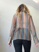 Load image into Gallery viewer, Burberry - Sheer Logo Bow LS Shirt - Check - 10

