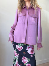Load image into Gallery viewer, Alex Perry - Satin  Crepe LS Classic  Shirt w Pockets - Rose - 10
