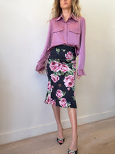 Load image into Gallery viewer, Alex Perry - Satin  Crepe LS Classic  Shirt w Pockets - Rose - 10
