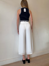 Load image into Gallery viewer, Viktoria &amp; Woods - Cropped Ribbed Top - Navy w White Stripe  - 0
