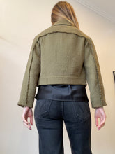 Load image into Gallery viewer, Veronika Maine - Cropped  Raw Edge Jacket w gold buttons - Khaki - 6
