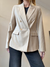 Load image into Gallery viewer, Zoe Kratzmann - Conquer Double Breasted Velvet Blazer - Sand - 0 - BNWT - RRP $309
