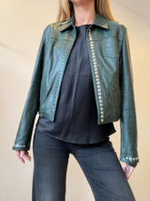 Load image into Gallery viewer, Paloma Wool - Octavia Leather Jacket - Green w Silver  - 36 -
